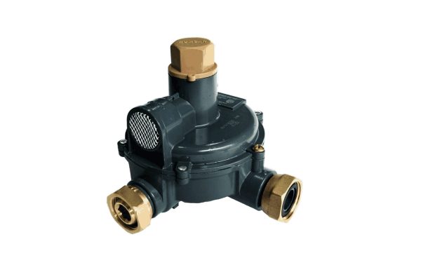 Regulador R7 UPSO 90° Acción Directa Primera Etapa GN  340 mbar G 3/4 h SC x G 3/4 h  JP   10 m³/ h GN