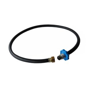 Conector Flexible Liso Volante Gris 7/8″ NGO (rosca izquierda) X ConectorW20 X 14 h(rosca izquierda) longitud 100 cm conectores en Aluminio Y Laton