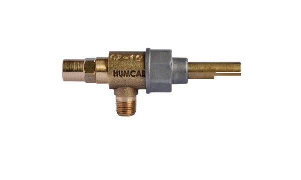 Valvula de Estufa M1 acodada 2P Boquilla 7/16" Longitud vástago: 43 mm Tapa: Aluminio