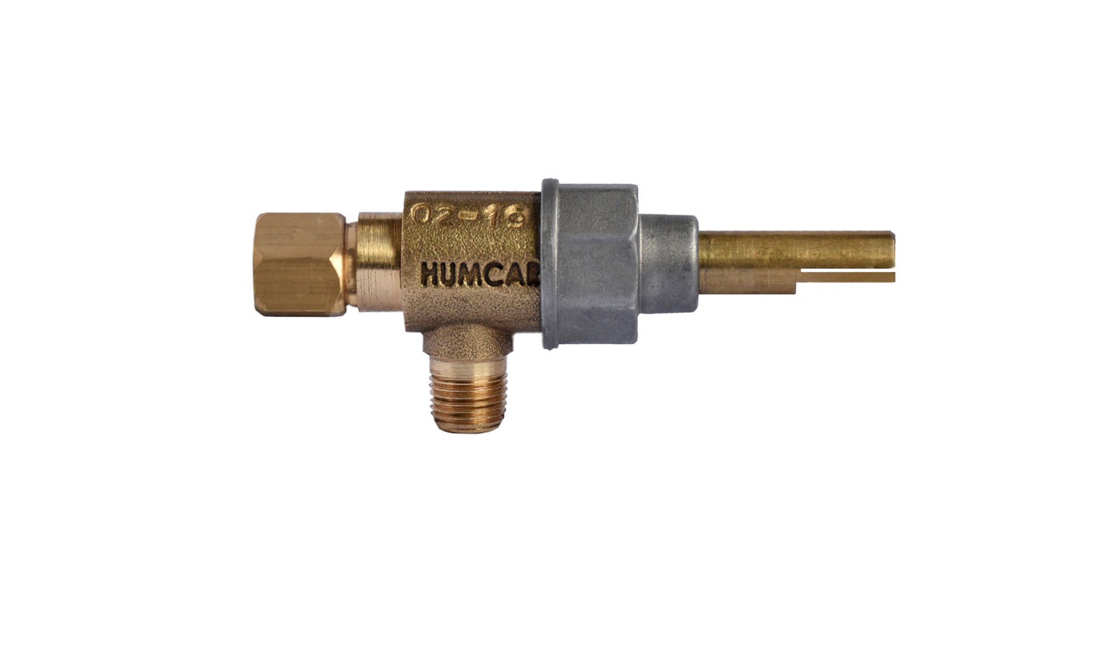 Valvula de Estufa M9 Acodada  2P Racor M11 x 1/4" Longitud Vástago: 43 mm Tapa: Aluminio